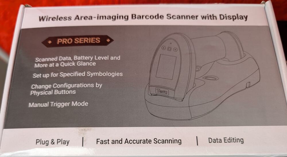 NWT Tera Digital HW0009 2D Wireless Barcode Scanner with Display Screen Orange